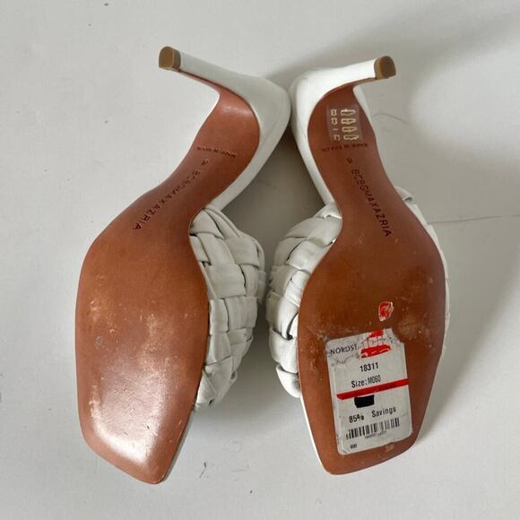 BCBGMaxAzria Barba White Leather Braided Square Toe Mule Sandals • Size 6 ⬇️ - Picture 4 of 4